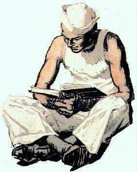 Sailor reading book - from WWI poster